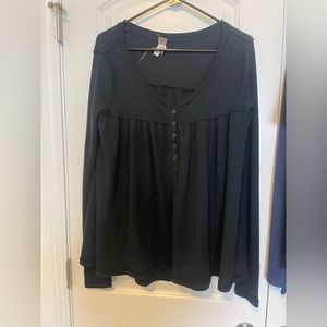 Black long sleeve free people top